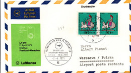 Frankfurt Warschau 1971 - Inaugural Flight 1er Vol Erstflug Primo Volo - Lufthansa - Warszawa Varsovie - Posta Aerea