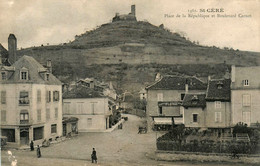 St Céré * Place De La République Et Boulevard Carnot * épicerie Mercerie LAFAGE - Saint-Céré