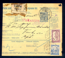 HUNGARY, CROATIA - Parcel Card For Package Sent From Zagreb To Vinkovci 1917. - Other & Unclassified