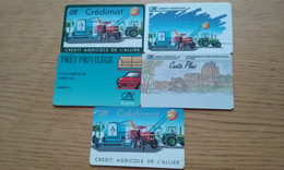 LOT DE 5 CARTES BANCAIRES ESSAIS ? DEMONSTRATIONS ? CREDIT AGRICOLE !!! - Schede Bancarie Uso E Getta