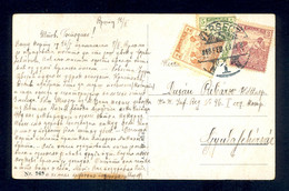 HUNGARY, CROATIA - Postcard Sent 13.02. 1918. From VERZETZ (Vršac) To GYULAFEHERVAR. Interesting Franking. - Otros & Sin Clasificación