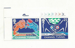 CHANNEL TUNEL  2 X 25  +  2X 41    NEUFS    ( TP DE 1994 ). - Unused Stamps