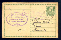 SLOVENIA - Stationery Sent By Railway Track BUBNJARI-LAIBACH To Medvode 16.03. 1916. - Slowenien
