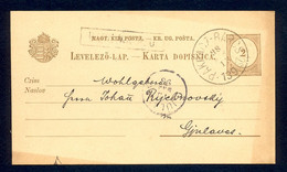HUNGARY, CROATIA - Stationery Sent By Railway Track PAKRACZ-BARCS To Giulaves 13.03. 1898. - Other & Unclassified