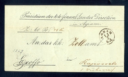 HUNGARY, CROATIA - Cover Of Letter Sent From AGRAM (Zagreb) To Rajevo Selo Via Vinkovci 11.02. 1867. - Otros & Sin Clasificación