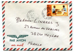 RC 18840 COTE D'IVOIRE N° 700 JOUEURS D' EKLAN  OBL. ABIDJAN 08 EN 1984 SEUL SUR LETTRE POUR LA FRANCE - Costa De Marfil (1960-...)