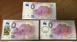 2021 BILLET 0 EURO SOUVENIR DPT 84 GORDES VILLAGE DES BORIES LOT DE 3 BILLETS SCHEIN PAPER MONEY BANKNOTE - Essais Privés / Non-officiels