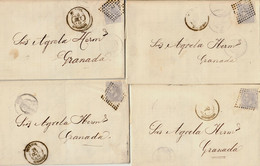 4 Lettre 25c Alfonso XII - Storia Postale