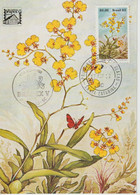 Brésil Carte Maximum 1982 Fleurs Orchidées Issu Du BF 48 - Cartoline Maximum