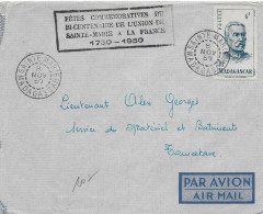 STE MARIE De MADAGASCAR - 1950 - BICENTENAIRE RATTACHEMENT à La FRANCE ! - ENVELOPPE Par AVION => TAMATAVE - Covers & Documents