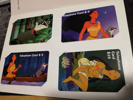 UNITED STATES USA  POCAHONTAS DISNEY PHONE CARD COLLECTION 4 CARDS    MINT CARD  ONLY 25OO SETS    PREPAID  **3669** - Collections