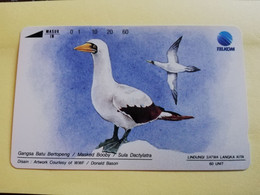 INDONESIA MAGNETIC/TAMURA 60  UNITS  MASKED BOOBY BIRD  MINT MAGNETIC   CARD    **3648** - Indonesien