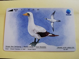 INDONESIA MAGNETIC/TAMURA 60  UNITS  MASKED BOOBY BIRD  MINT MAGNETIC   CARD    **3648** - Indonésie