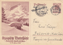 Sports - Jeux Olympiques Garmisch-Partenkirchen 1936 - Postmarked 1936 Karlsruhe Batavia Dutch East Indies - Juegos Olímpicos
