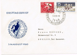 DDR 1960 FDC Mi. Nr. 779-80 " Rad- Weltmeisterschaften " Auf Brief (DC231) - Lettres
