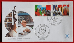 VATICANO VATIKAN VATICAN HRVATSKA CROAZIA ITALIA POPE JOHN PAUL II 1995 FDC VIAGGI - Cartas & Documentos