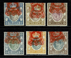 Hong Kong Stamp Duty Used Edward VII 5, 10, 20, 25, 50, 75 Cents - Postal Fiscal Stamps