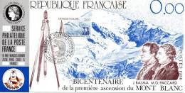 032 Carte Officielle Exposition Internationale Exhibition Najubria 1986 France FDC 200 Ans Ascension Mont Blanc Alpes - Geography