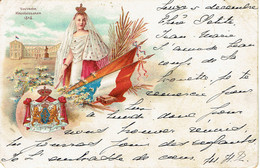 Souvenir Aan Het Kroningsjaar  Litho Blason  Precurseur 1898 - Familles Royales