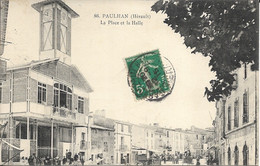 CARTE PAULHAN (HERAULT) LA PLACE ET LA HALLE - Paulhan