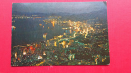BIRD"S EYE VIEW OF CENTRAL AND EASTERN DISTRICTS OF HONG KONG WITH TSIMSHATSUI,KOWLOON AT NIGHT - Chine (Hong Kong)