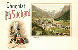 Chocolat PH. SUCHARD * CPA Publicitaire Ancienne Dos 1900 * Engelberg Suisse Schweiz * Pub Publicité - Advertising