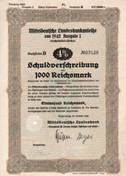 Germany - Magdeburg 1942 - Mitteldeutsche Landesbankanleihe - Schuldoerfchreibung über 1000 Reichsmark. - Bank & Versicherung