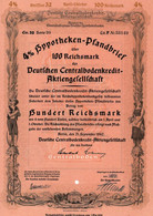 Germany - Berlin 1942 - Deutsche Centralbodenkredit Aktiengesellschaft - 4 % Hyppotheken über 100 Reichsmark. - Banca & Assicurazione
