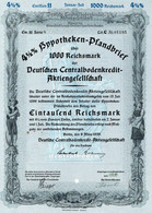 Germany - Berlin 1939 - Deutsche Centralbodenkredit Aktiengesellschaft - 4  1/2 %  Hyppotheken über 1000 Reichsmark. - Banque & Assurance