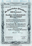 Germany - Berlin 1941 - Deutsche Centralbodenkredit Aktiengesellschaft - 4  1/2 %  Hyppotheken über 1000 Reichsmark. - Bank & Versicherung