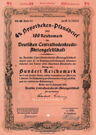 Germany - Berlin 1941 - Deutsche Centralbodenkredit Aktiengesellschaft - 4  1/2 %  Hyppotheken über 100 Reichsmark. - Banque & Assurance
