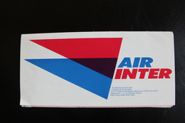 1992 AIR INTER BILLET VOL INTERIEUR LILLE-TOULOUSE BILLET DE PASSAGE ET BULLETIN DE BAGAGES ASSURANCES - Tickets