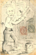 CARICATURE SATIRIQUE POLITIQUE   (dessin Original  ) MOLYNK   ( Le Crayon N°66 ) CLEMENCEAU / BRIAND - Satiriques