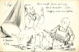 CARICATURE SATIRIQUE POLITIQUE   (dessin Original  ) MOLYNK   ( Le Crayon N°50 ) DOUMA - Satiriques
