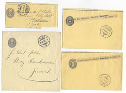 SUISSE - 1886/1905 - PETIT ENSEMBLE De 8 BANDES DIFFERENTES - ENTIERS POSTAUX - Interi Postali