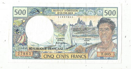 JC , Billet , FRANCE , Institut D'émission D'OUTRE MER , 500 ,cinq Cents Francs , UNC ,  T.005 , 2 Scans,frais Fr 1.55 E - Autres & Non Classés