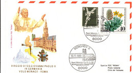 Munchen Roma 1980 - Inaugural Flight 1er Vol Erstflug Primo Volo - Voyage Pape JP II - Papst Pope Papa - Franking Machines (EMA)