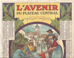 JC , Calendrier , Grand Format , 1927, L'Avenir Du Plateau Central , Clermont Ferrand , 2 Scans ,  Frais Fr 1.85 E - Grossformat : 1921-40