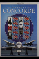 AIRCRAFT  CONCORDE 2005-09 GB Limited Edition "Business Customised Sheets" Of 10x 1st Class, All Featuring CONCORDE, Inc - Zonder Classificatie