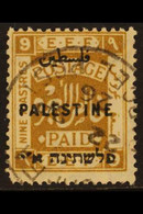 1922  9p Ochre, Wmk Script CA, Perf 14, Ovptd Type 8, SG 82b, Used. Fine And Scarce.  For More Images, Please Visit Http - Palestina