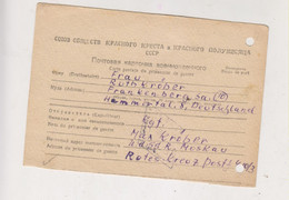 RUSSIA 1947 POW Red Cross Stationery To Germany - Storia Postale