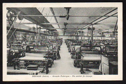 RENAGE: Magnifique Lot De 3 Cartes Sur La Grande Fabrique: 1er: Atelier De Tissage à L'intérieur.... - Renage