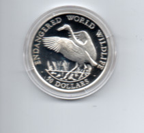 COOK ISLANDS $50 1990 ZILVER PROOF KM117  ENDANGERED WILDLIFE KRAANVOGELS - Cookeilanden