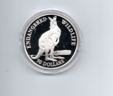 COOK ISLANDS $50 1991 ZILVER PROOF KM124  ENDANGERED WILDLIFE KANGAROE - Isole Cook