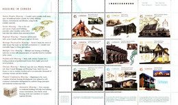 CANADA Stamp Timbre Magnifique Planche 9 Timbres Habitations Housing Du Canada 45 Scan En Deux Parties Cause Largeur - Blokken & Velletjes