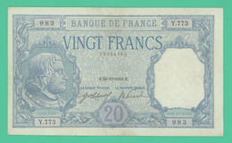 20  Francs - France -  Bayard - E.24=101916.E.  - N° Y.773 / 983 - Sup - - 20 F 1916-1919 ''Bayard''