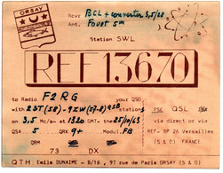 CARTE - RADIO - QSL - ORSAY - 1963 - Other & Unclassified