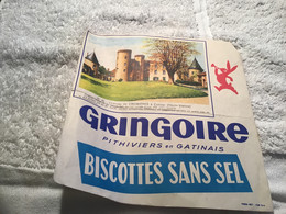 Buvard Biscotte  Grégoire Biscottes Sans Sel Pithiviers En Gatinais En L état Château De Cromieres A Cussac - Biscottes