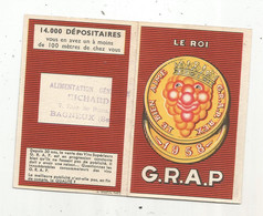 JC , Calendrier ,petit Modèle , VINS G.R.A.P , Alimentation Générale Richard ,BAGNEUX , Seine , 2 Scans - Klein Formaat: 1941-60