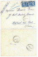 PARIS 118 13 R D'Amsterdam 15 F Gandon Bleu Yv Dest Montreuil Sous Bois Ob 1951 - Covers & Documents